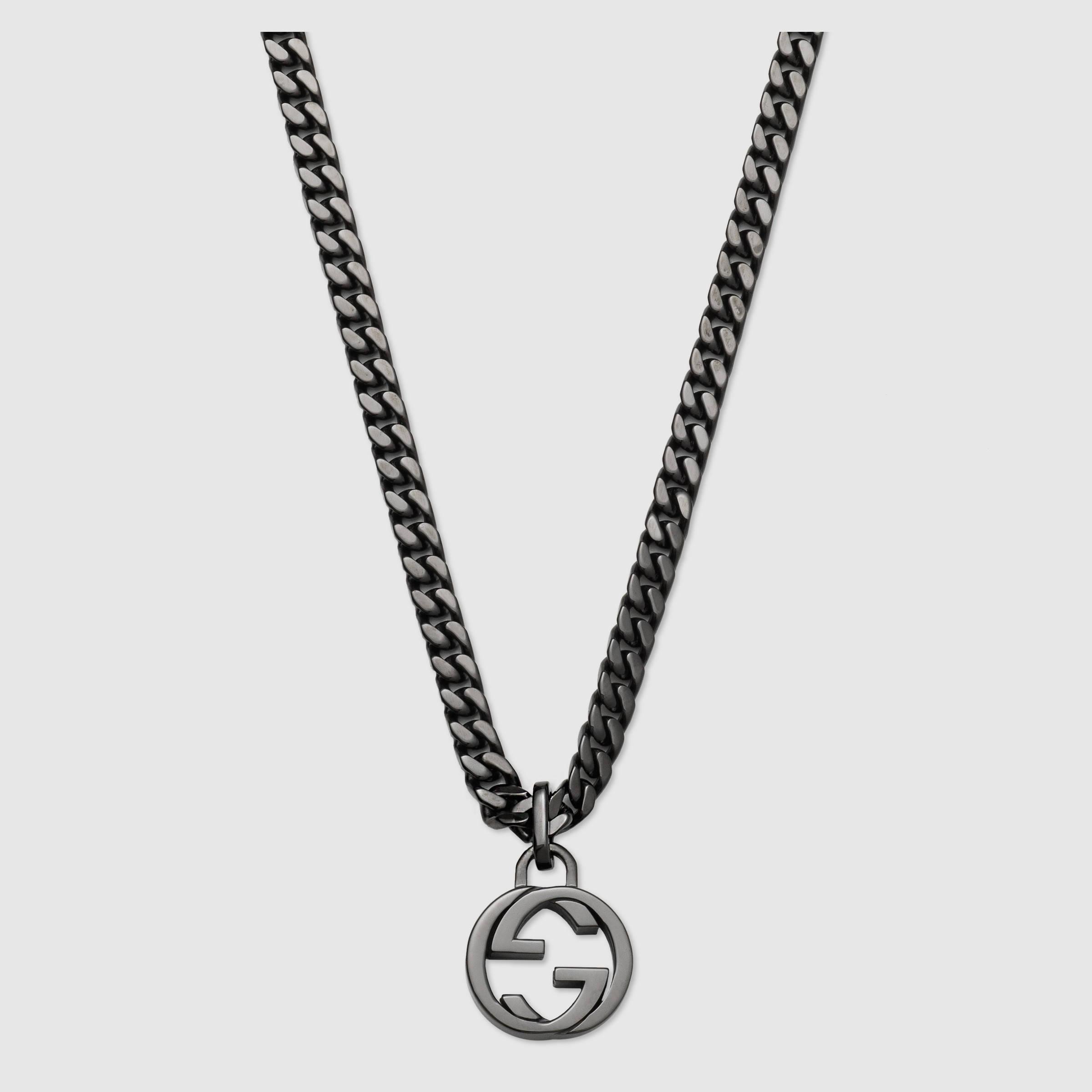 Silver Necklace For Men Gucci Sterling Silver Dogtag Necklace in